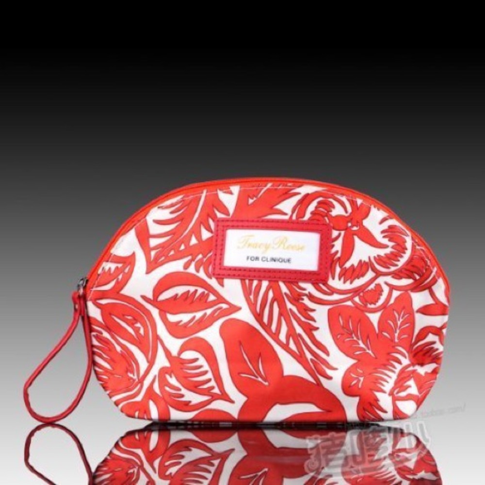Tracy Reese Orange Floral Makeup Bag